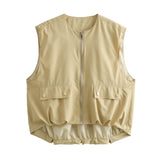 2025 Women's New Products Under The Wrinkled Vest Street Fashion Summer Loose Vest