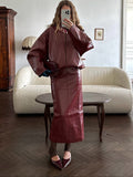 Autumn 2025 New Temperament Casual Bright Collar Jacket Jacket Skirt Suit