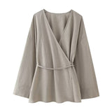 Women's 2025 New Double Flamingo Comfortable Linen And Suit Dress + Pants Set Women