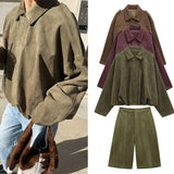 Coat Velvet Loose Spring Girl Casual Blouse Zipper Fashion Bomber Jacket 2025 Bat Sleeve Texture