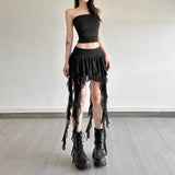 Fashion 2025 Summer New Women's Clothing Pure Hot Girl High Waist Irregular Design Short Skirt