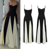Big Low Breast Hanging Long Dress Spring 2025 Splicing Party Sexy Banquet
