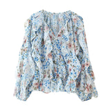 Is Women's V-Neck Folding Trim Shirt Long-Sleeved Top Loose Woman