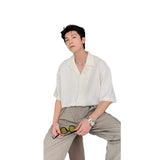 Men's Cuban-Collared Shirt Short-Sleeved Shirt 2025 New Summer Loose Fashion Shirt