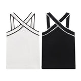 2025 Repair Summer New Women's Cross-Sling Vest Bump Color Top