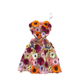 Small French Design Three-Dimensional Flower Net Embroidery To Recupers With A Sling A-Word Dress Skirt