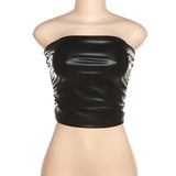 2025 Summer Fashion Trend Women's New Word Shoulder Repair Bare Back Solid Color Small Vest