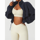 Ristling Loose Rope Zippered Sweater Fashion Hot Girl Dress Thick Sports Coat Peumen Autumn Winter