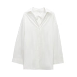 Women's Clothing 2025 Spring New Temperament Fashion Back Folding Loose Long-Sleeved Casual Shirt