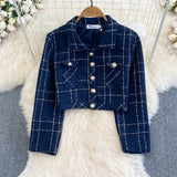 Autumn And Winter Small Fragrant Style Temperament Long-Sleeved Coarse Flowers, Two Sets Of Waist Vests And Hip Dress Women