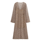 Z Wind Spring City Casual Loose-Fitting Sleet Shirt Dress V Collar Long Beads Of The Flute Dress 3618862