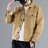 Fashion Denim Jacket Men's Spring And Autumn Korean Version Of The Loose Tide Branded Baggy Jacket Large-Size Yellow Denim Clothes