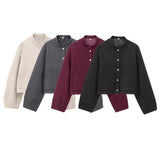 Pflage Dress Short Bomber Jacket 2025 Spring Temperament Collar Single Buckle Long Sleeves Loose Short Coat Woman