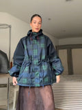 Casual Set Color Collar Rope Waist Jacket Jacket 2025 Autumn Women's Clothing