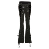 Fashion 2025 New Women's Clothing Lisa The Same Stage Performance Suit Hottie Personality Hollow With PU Leather Pants