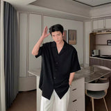 Men's Cuban-Collared Shirt Short-Sleeved Shirt 2025 New Summer Loose Fashion Shirt