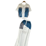 This Year's Popular Suit Women's Summer Fashion Leopard-Print Spliced Hat Jacket High-Waisted Open-Back Hip Skirt Suit