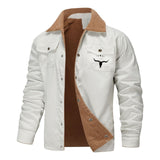 Autumn And Winter Men's Jacket With Velvet Cotton Work Clothes Casual Jacket Jacket
