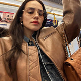 Women's Clothing Explosion Three-Color Retro Zipper Jacket