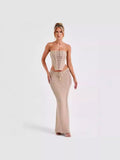 Spring And Summer Hot New Sexy Trend Bare Back Tsets Coat Ass Long Skirt Knitting Set