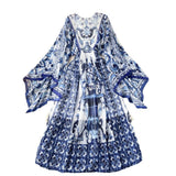 Dress Autumn Dress New 2025 Small Design Style Holiday Style Retro Print Sleeve Chiffon Long Dress