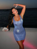 2025 Summer Women's New Sexy Knitwear Knitwear Star Pattern Skirt