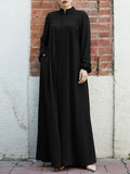 2025 New Muslim Women's Clothing Middle Eastern Arab Style Zippered Open-Shirt Into The Bag Temperament Loose Dress