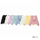 Z2025 New Women's Fashion Simple Cascade Decoration Long-Sleeved Shirt Women 8544207