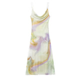 Women's Clothing 2025 Spring New Street Fashion Mesh Animal Print Sling Dress