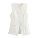 Spring And Summer New High-Rise Thin Sicilian Vest Wearing Loose Shorts Two Sets