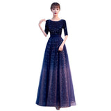 Starry Sky Evening Dress Women's 2025 New Banquet Temperament Skinny And Elegant Host Chorus Performance Long Dress
