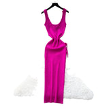 Women's Dress 2025 Summer Pure Desire Three-Dimensional Flowers Slimming Temperament Sling Knitted Hip Dress