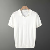 Light-Cooked Fashion Knitted T-Shirt Men's Summer Niche Breathable Short-Sleeved POLO Shirt Korean Version Of Loose Half-Sleeved Top