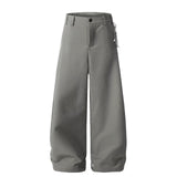 High Street Black And Gray Fashion Gradient Jeans Men And Women Retro Niche Design Sense Waist-Side Flared Trousers