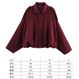 2025 Spring Pilot Jacket Bat Sleeve Zipper Loose Tuffen Jacket Women's Casual Jacket