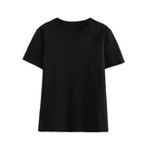 Black And White Foundation Shirt T-Shirt 2025 Summer Short-Sleeved Round Collared Women's Top