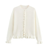 Women's Clothing 2025 Spring New Fashion Casual Temperament Folding Decorative Knit Coat