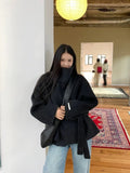 2025 Autumn And Winter New Women's Commuting Collar Button Belt Belt Coat Woman