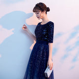 Starry Sky Evening Dress Women's 2025 New Banquet Temperament Skinny And Elegant Host Chorus Performance Long Dress