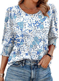 25 Color Women's Clothing 2025 Autumn Loose Leisure Printing Seven-Sleeve Round-Neck T-Shirt Top