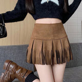 2025 Autumn And Winter Elastic High Waist 100 Folds Skirt Women Short A-Word Bag Hip Wear Thick Hairs Of The Skirt White