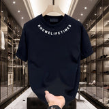 Cute Cotton Without Gender Short-Sleeved T-Shirt Men's Casual Half-Sleeved Neck Print Round Collar Top