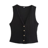 Women's Clothing 2025 Autumn New Texture Vest Top + Straight Trousers Set
