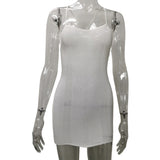 2025 New Knitted Dress Sexy Hottie Sleeveless Bag Hip Slings Bare Back Solid Color Dress Woman Trend