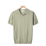 Light-Cooked Fashion Knitted T-Shirt Men's Summer Niche Breathable Short-Sleeved POLO Shirt Korean Version Of Loose Half-Sleeved Top