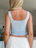 2025 New Women's Short Design Feels Waist-Repair Knitted Sling Sling Vest Women Wear
