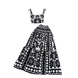 Vintage Knitted Set Women's Sleeveless Vest + Mid-Long Half-Dress Senior Geathed Two-Piece