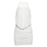 2025 Spring And Summer New Women's Sexy Hot Babes V Tie With Hanging Neck Bare Backpacks And Hip Dress