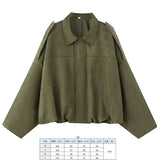 2025 Spring Pilot Jacket Bat Sleeve Zipper Loose Tuffen Jacket Women's Casual Jacket