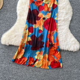 French Design Heartened Machine Hollow Bare Back Sling Folds To The Waist-To-Wear Dress Women's Holiday Dress